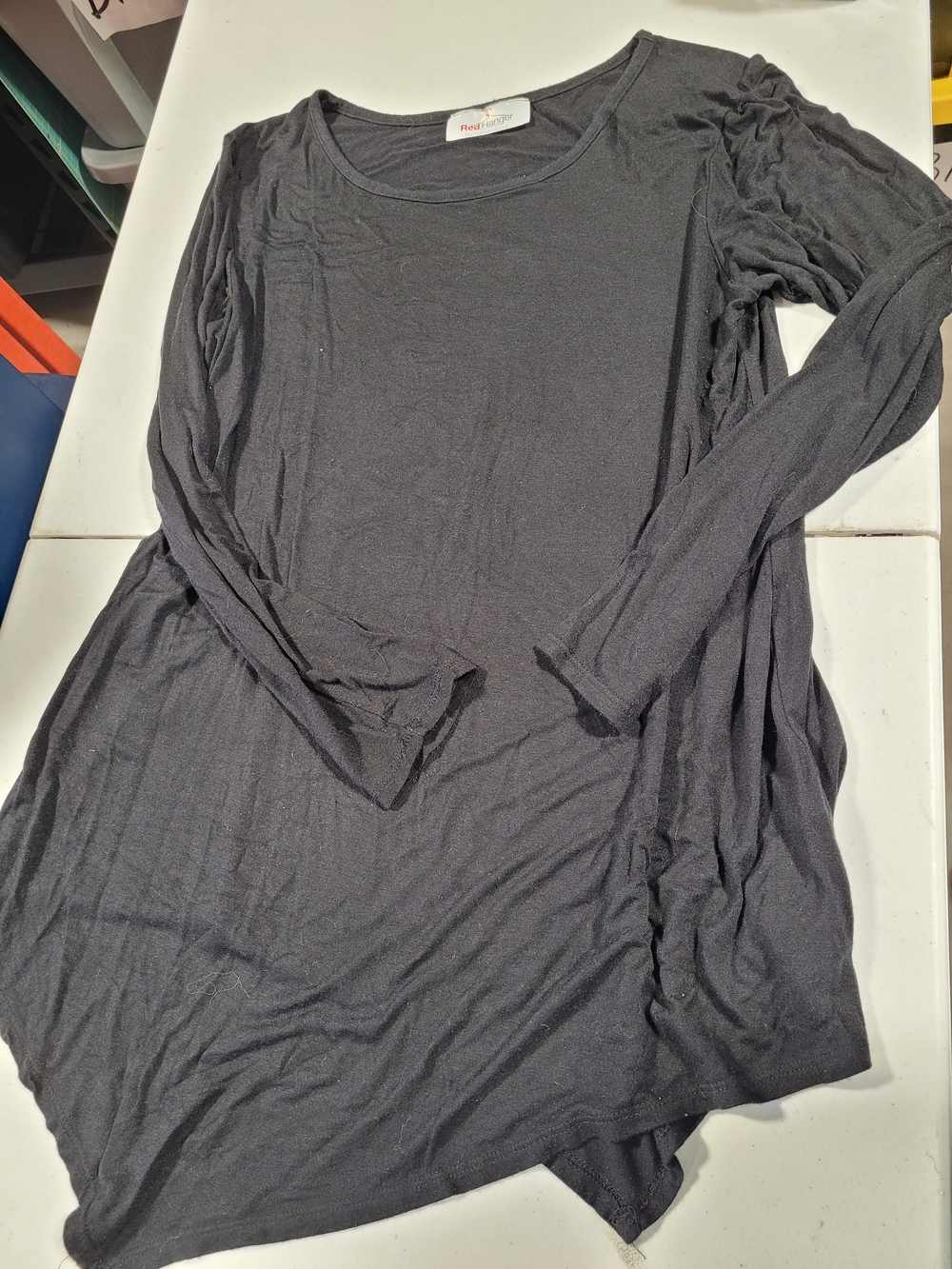 Relaxed Black Long Sleeve Tunic Top by Red Haute